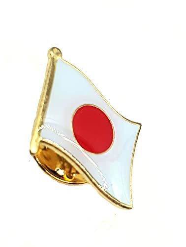 Badge à épingle en métal émaillé avec drapeau japonais, Métal