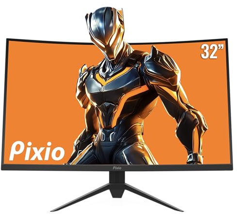 Pixio PXC327 Advanced 32 inch 165Hz Fast VA 1ms GTG WQHD 2560 x 1440 Wide Screen Display Professional 1440p 165Hz DCI P3 95% 32-inch FreeSync HDR, 32 inch Curved Gaming Monitor