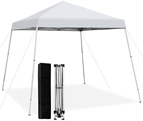 COSTWAY Tonnelle de Jardin Instantanée Pliable 3x3m, Tente de Jardin 3 Hauteurs Réglable avec Sac de Transport, Anti-UV 50+ Imperméable pour Marché Patio Camping (Blanc)