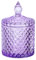 Sizikato Diamond Faceted Glass Candy Jar with Lid, 10oz Purple Decorative Jar, Nut Jar, Dried Fruit Storage Jar.