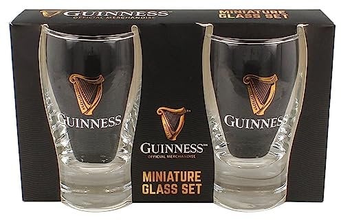 Guinness Minature Glass Set of 2 with Harp Design