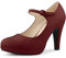 Allegra K Women's Platform Chunky Heel Sandals Pumps Burgundy 5.5 UK/Label Size 8 US