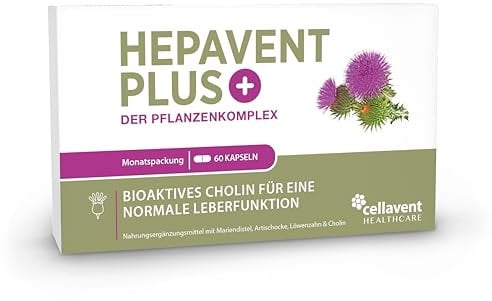 Hepavent PLUS – Cholin Kapseln – Mariendistel Artischocke Löwenzahn – hoch bioverfügbar – mit Cholin zur Erhaltung der Leberfunktion