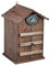 Relaxdays Eulen Nistkasten, Tannenholz, Einflugloch H x B: 9,5 x 9,5 cm, aufklappbar, Vogelhaus zum Aufhängen, braun, 1 Stück