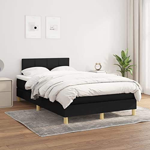 NITCA Boxspringbett 120 x 200 cm mit Matratze Bett Komplett Polsterbett 120 x 200 cm Mit Matratze Bett mit Matratze Bett 120 x 200 cm Mit Matratze Und Lattenrost Schlafzimmerbett Schwarz-92 Stoff