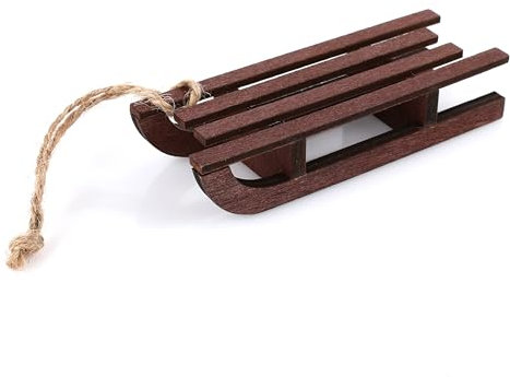 Nordstern Slitta in legno in miniatura – Mini slitta come accessorio per il gnomo di Natale e decorazione per paesaggi invernali, 10 x 3,5 x 2 cm