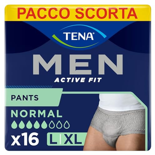 TENA Men Active Fit Pants Normal Größe Large Grau Herren Unterhose Atmungsaktiv 2x8 Stück