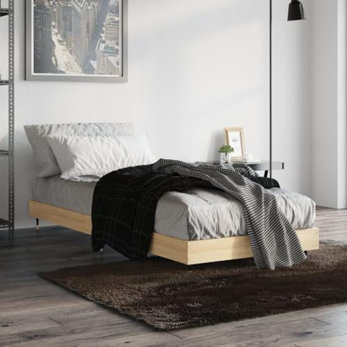 KTHLBRH Bed Frame Jugendbett Stauraumbett Bettgestell Sonoma-Eiche 75x190 cm Holzwerkstoff