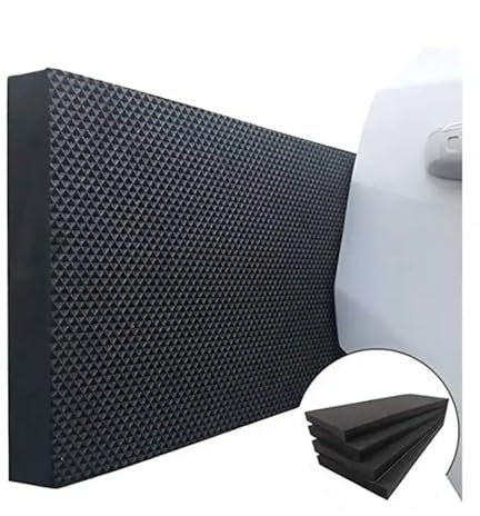 bepco Premium Garagen-Wandschutz selbstklebend, 4er Set (4 Stück) - je 40 x 20 x 2,0 cm - schwarz - Rammschutz Prallschutz Garagenpolster Türkantenschutz