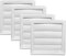 Vent Systems Ø4 Inch (7.5'' x 7.5) Pack of 4 Exhaust Vent Cover - White - Dryer Vent Hood - Louvered Dryer Duct Vent Cover - Vent Hood Cap - One-Directional Plastic Air Supply Grille