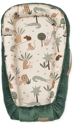 Babynestchen Spaß in den Tropen - 80x45cm - Warmer Baby Nestchen für Babybett - Schlafnest fürs Schlafen - Bettnestchen Babys Kokon Kuschelnest