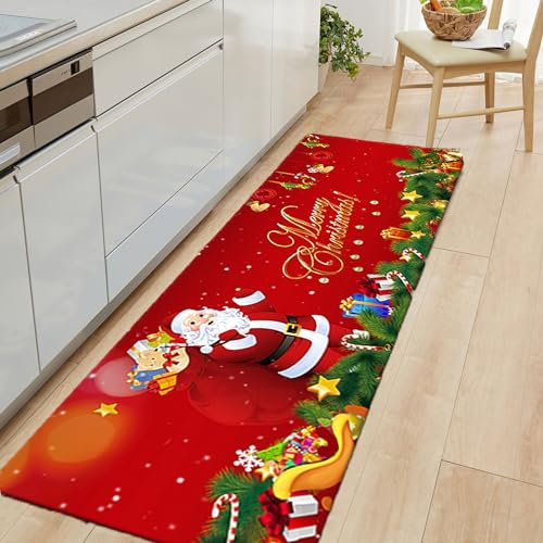 JIAMIAN Weihnachtsbodenmatte, Weihnachtsabend dekorative Türtreppe Matte, Weihnachtsfeier dekorative Requisiten, geeignet für Türen, Schlafzimmer, Küchen, Wohnzimmer, Balkone(Stil2)