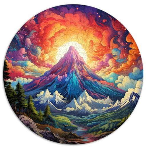 Puzzle mit 1000 Teilen für Erwachsene und Kinder, „Berg der Träume“, runde Puzzles, geeignet für Erwachsene und Kinder ab 12 Jahren, Kartonpuzzle, Herausforderung für die Familie.