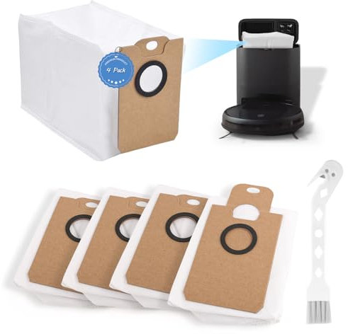 4 Pack Bolsas de Polvo para Conga 2299/2499/7490/8290 3L de Capacidad Bolsas de Aspiradora Compatible con Conga 2299/2499/8290/7490 Immortal Home X-Treme/7490 Immortal Home con Cepillo de Limpieza