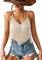 Damen Western-Cowgirl-Fransentop – Country-Konzert-Outfits, Festival, Quastensaum, Boho, Rodeo, Camisole Rave, Tank-Shirt, Khaki, X-Klein