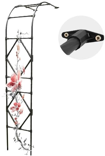 60–240cm Rosenbogen Halbrund Gartenbogen Metall Torbogen Aus Metall + PE-Rohr, Rankhilfe Rankgitter Für Kletterpflanzen Und Rosen(W 60 x H 240cm)