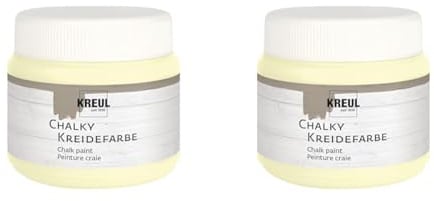 Kreul 75324 - Chalky Kreidefarbe, Sweet Vanilla in 150 ml Kunststoffdose, sanft - matte Farbe, cremig deckend, schnelltrocknend, für Effekte im Used Look (Packung mit 2)