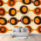 Fototapete Schlafzimmer Retro-Blasenmuster Orange 350x256 cm 3D Druck Vliestapete, Wandtapete Wandbilder, für Wohnzimmer, Kinderzimmer, TV Hintergrund Vlies Tapete