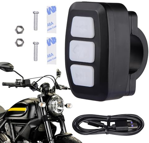 Mando A Distancia con Botón Multimedia, Control Remoto Blue-Tooth, Resistente Al Agua, Botón Multimedia para Volante, Sonido, Control Remoto para Coche, Bicicleta, Motocicleta Y Moto Acuática