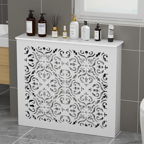 HARELA Heizkörperverkleidung Hohe Heizkörperabdeckung mit Regal Ablage, Heizungsverkleidung Heizkörperabdeckung, für Zuhause, Büro Flur Wohnzimmer Schlafzimme(100 * 90 * 25cm/39.4 * 35.4 * 9.84in)