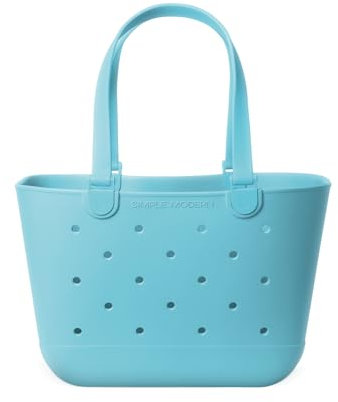 Simple Modern Strandtasche aus Gummi | Große Wasserdichte Tragetasche mit Reißverschlusstasche für Strand, Pool, Boot, Einkäufe, Sport | Getaway Bag Kollektion | Nantucket Tides | Large