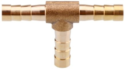 MOUMOUTEN 6mm Messing T Schlauchverbinder 3 Wege T Stück OD 6mm Widerhaken | Messing Schlauchverschraubung Adapteranschluss für Luft Wasser Öl Gas