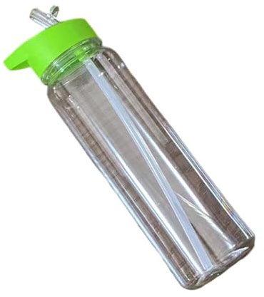 DOUDINGMAO Auslaufsichere Sport-Wasserflaschen, 700 ml, transparente Flaschen mit Strohhalm, breite Öffnung, für Fitnessstudio, Radfahren, Wandern, Camping