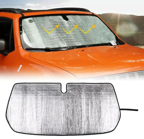 CKPEOR Parabrisas para Jeep Renegade 2016-2023 Parasol Plegable Visor Protector Solar