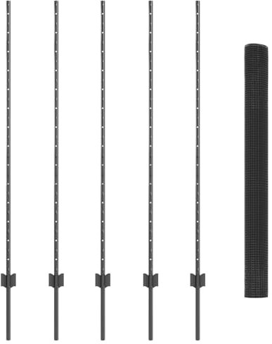 vidaXL Zaun mit Pfosten Grau 1,4 x 10 m Stahl, Garten und Terrasse, robuster Gartenzaun, anpassbare Begrenzung, wetterfeste Paneele