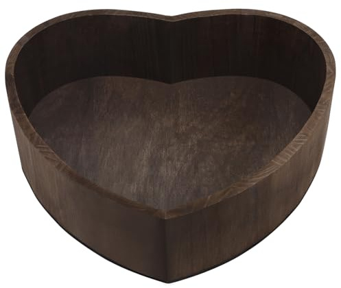 Heart Shaped Wooden Baby Posing Basket for Photo Shoot, Coffee | Smooth Surface, Newborn Photoshoot Prop, Single Piece, Simple Basket Style, Color Variation