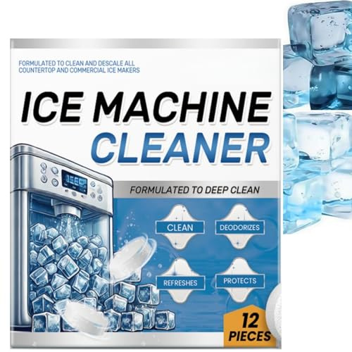 Ice Machine Cleaner Maker Descaler,Ice Maker Cleaning Effervescent Tablets,Washing Tablets,Machine Cleaner Deep Clean,Remove Odor and Extend Service Life,Efficient Descaling,Limescale Remover
