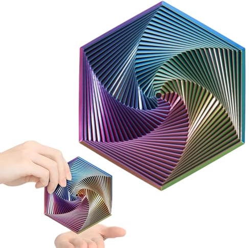 JRYXDS 1 Pcs Gradient Fractal Fidget Hexagons Für Kinder Und Erwachsene, 3D Spiral Design Zur Linderung Von Angstzuständen, Antistress Spielzeug