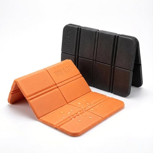 AEKZOX 2er Set Outdoor Faltbar Sitzkissen, Wetterfest & Wasserdicht Thermo Sitzunterlage, Leicht & Kompakt, für Wandern, Camping, Stadion, Picknick & Garten