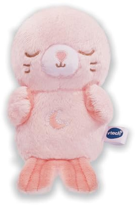 VTech LumiZen Rose Petite Peluche Musicale Bébé Phoque | Doudou Veilleuse Nomade pour Enfants, Peluche Apaisante et Lumineuse Pratique et Lavable en Machine