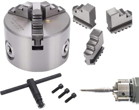 Hogvinnatil Plateaux pour tour, adaptateur autocentrant en, plateau de tour de précision pour bois et métal de 80 mm, pour fraiseuse, imprimante 3D, graveur de menuiserie, perceuse