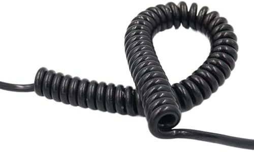 NIRNHYRUR Electric wire 7 Core 22AWG Spiral Shielding Cable Stretch 1 Meter to 10 Meters 0.3mm Square Spring Expansion Wire(Stretch 5 meter)