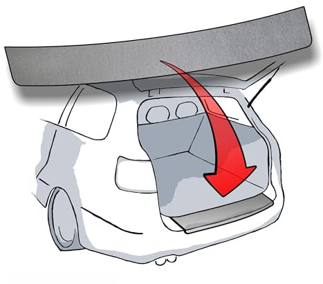 LACKSCHUTZSHOP Ladekantenschutz passend für Opel Meriva B (ab BJ 2010, auch Facelift ab 2013) - Aluminium gebürstet Silber