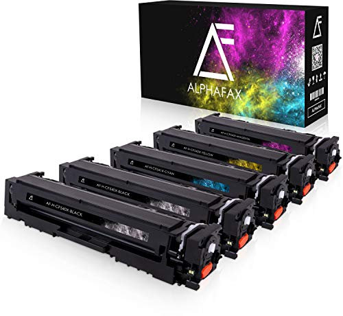Alphafax 5X XL Toner ersetzt HP 203X CF540X CF541X CF542X CF543X 2X bk 1x CMY Multipack Schwarz Cyan Magenta Gelb