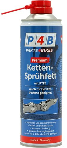 P4B | Kettenfett mit PTFE für Ihr Fahrrad - Kettenfett Fahrradkette | 500 ml Spraydose inkl. Schnorchel | Ketten Sprühfett