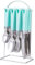 Cutiset 25 piece Stainless Steel Flatware Set with Hanging Caddy (Green, 25-Piece)
