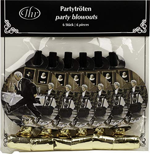Party-Tröten/Silvester-Deko Krachmacher Dinner for One Miss Sophie & James Silvester-Deko/Tisch-Dekoration Neujahr/Motto-Party Miss Sophie's 90. Geburtstag Buttler James 6 Party-Tröten