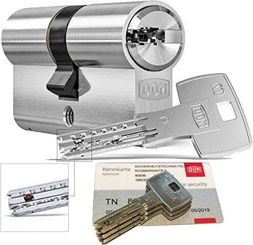 DOM iX Twido 333iX7T Doppelzylinder mit 3 Schlüssel, Länge (a/b) 30/40mm (c= 70mm), mit Sicherungskarte, mit Not- u. Gefahrenfunktion
