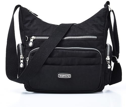 Estwell Umhängetasche Damen Kleine Schultertasche Handtasche Damentasche Wasserdicht Nylon Multifunktionale Crossbody Bag für Arbeit Schule Shopper