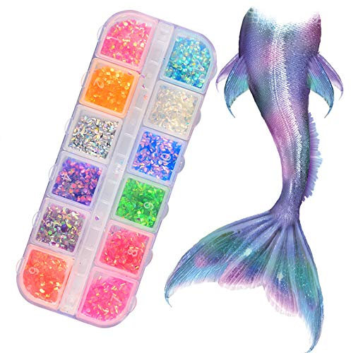 1 Box Fish Scale Holographic Cosmetic Festival Chunky Glitters Sequins Hexagon Glitter Sheets Manicure
