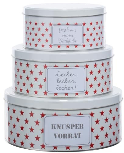 Brandsseller 3er Set Keksdose Plätzchendose Gebäckdose Metall | Sterne