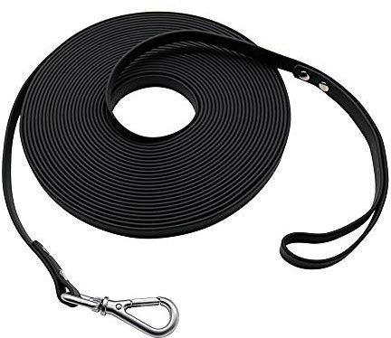 Nimble wasserdichte Hundeleine, langlebig, Trainingsleine, Outdoor, Lange Leine für Training Camping (15m, Schwarz)