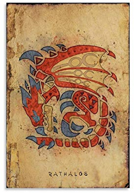 LIANGBO Monster Hunter Hunter Notes Poster dekorative Malerei Leinwand Wandkunst Wohnzimmer Poster Schlafzimmer Malerei 24x36inch(60x90cm)