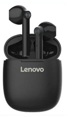 Lenovo HT30 – Bluetooth-Kopfhörer 5, kabellos, Stereo, In-Ear-Kopfhörer mit Touch-Steuerung, integriertes Mikrofon, kompakte Ladebox – Schwarz