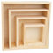 Alsino Holz Aufbewahrung kleine Holzkisten Organizer 4er Set Boxen Quadratisch - Unbehandelt, stabil & aus deutscher Holzmanufaktur