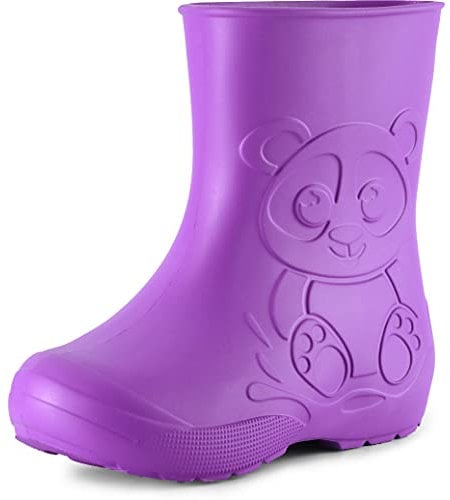 Ladeheid Stivali pioggia bambino e Bambina in EVA Stivaletti Pioggia per bambini in gomma e resistenti LA-CA-10 (Lilla, 30/31 EU)